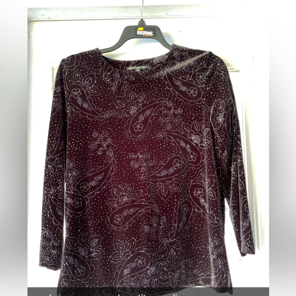 Briggs New York black long sleeve rhinestone shirt, NWOT